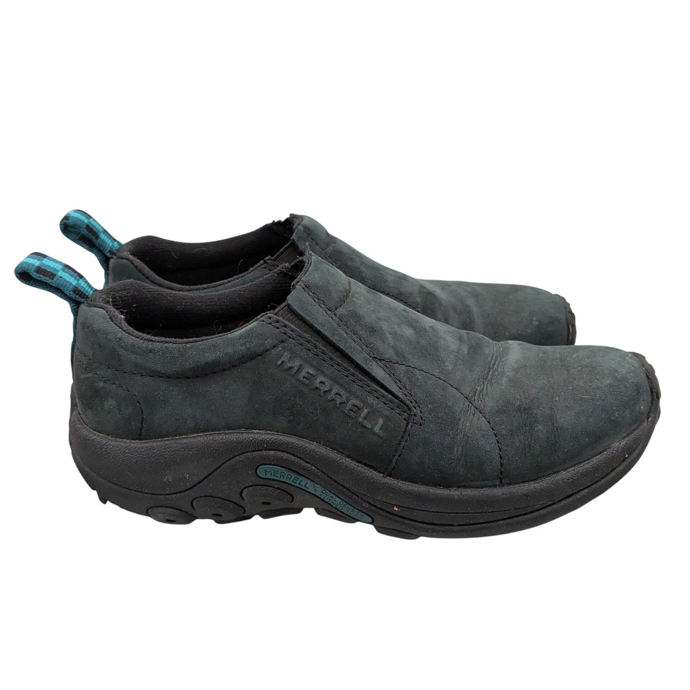 Merrell Jungle Moc Nubuck Black Slip On Walking Shoes Womens 6.5 J55992